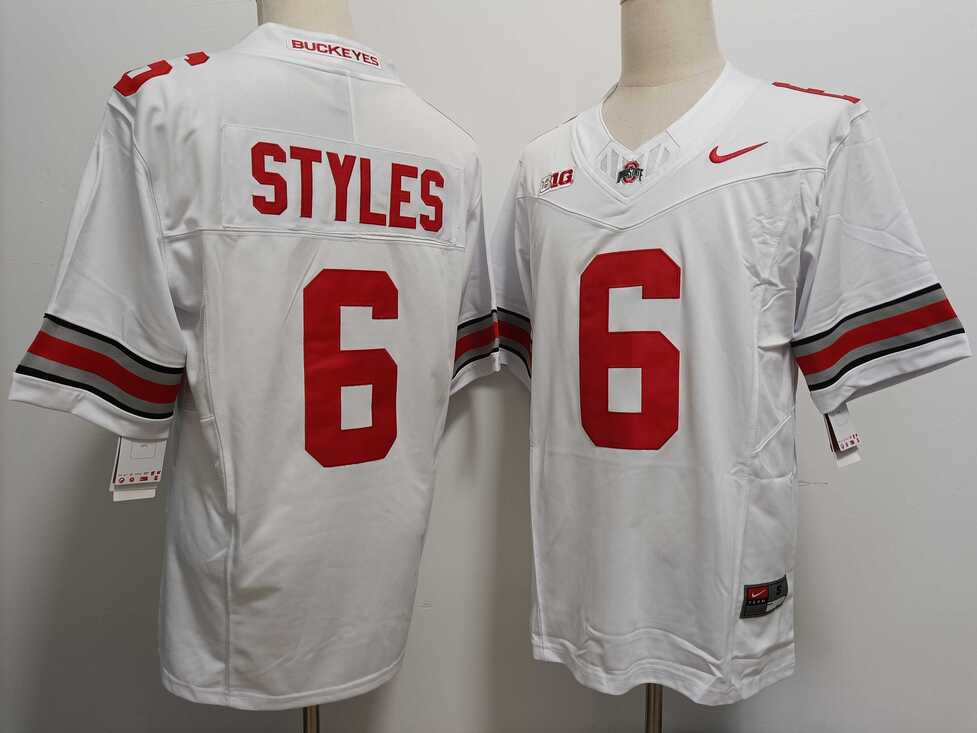 Mens Ohio State Buckeyes #6 Sonny Styles White FUSE College Football Jersey